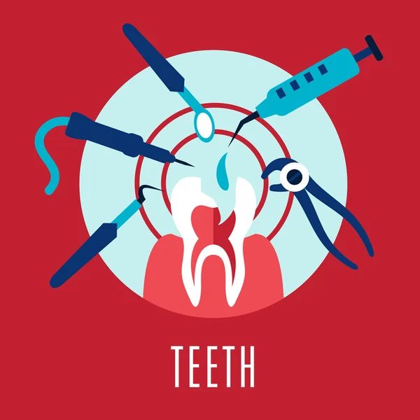Zähne und Zahnheilkonzept — Stockvektor