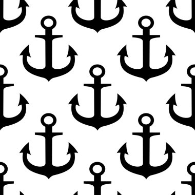 Çapa siyah siluetler seamless modeli