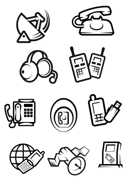 Technologies de communication pour les icônes maison et bureau — Image vectorielle