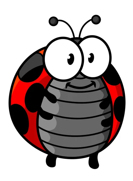 Karakter kartun ladybug berbintik merah - Stok Vektor