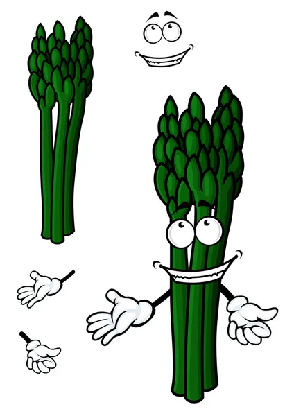 Bouquet d'asperges fraîches personnage de dessin animé de légumes — Image vectorielle