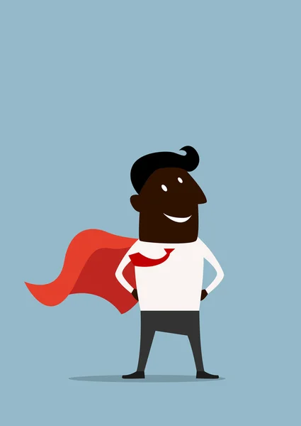 Kreslený afroamerické super podnikatel — Stockový vektor