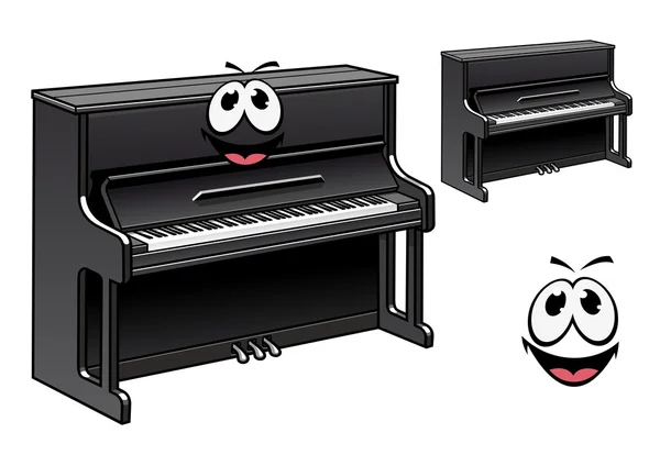 Aranyos fekete zongora rajzfilmfigura — Stock Vector