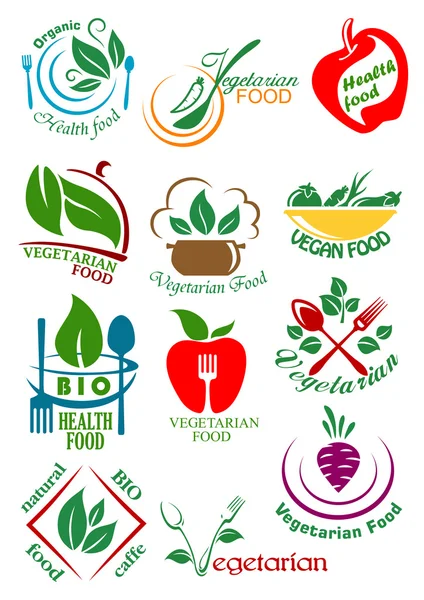 Vegetarian health food abstract design elements — Stock Vector