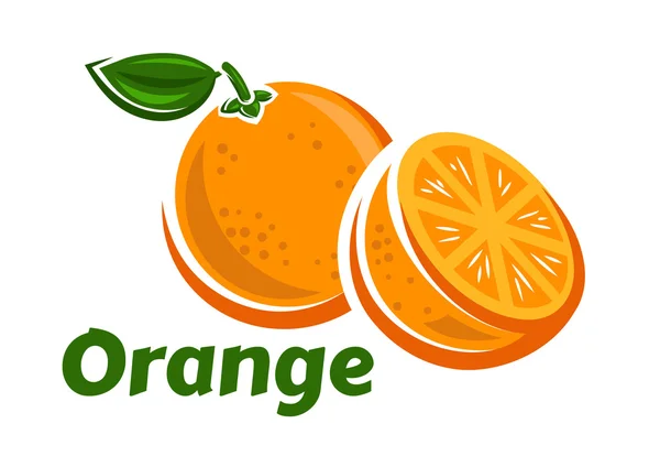 Whole and half of orange fruits — Stock Vector