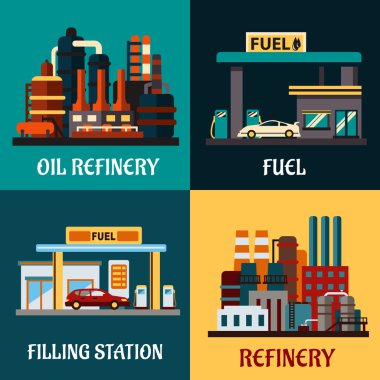 Petrol istasyonu ve petrol rafinerisi binalar