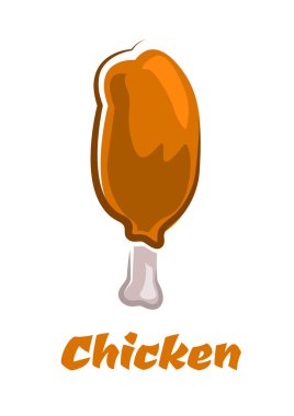 Kızarmış tavuk ya da hindi bacağı çizgi film