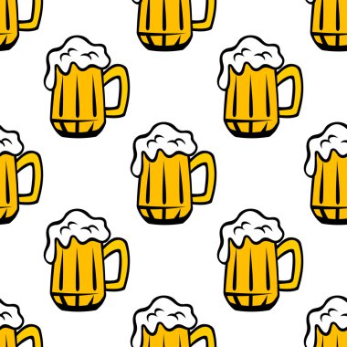 Köpüklü bira tankards seamless modeli