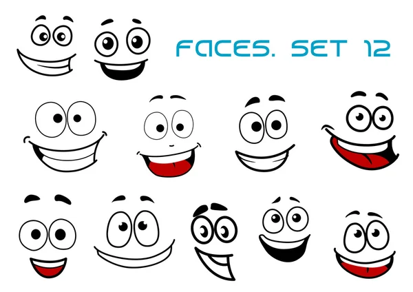 Emotions faces with happiness and fun — Stock Vector