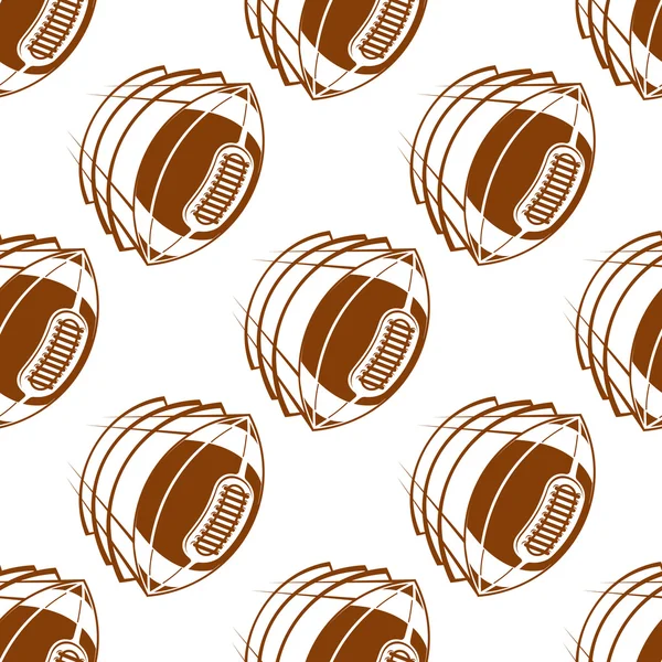Balles de rugby volantes motif sans couture — Image vectorielle