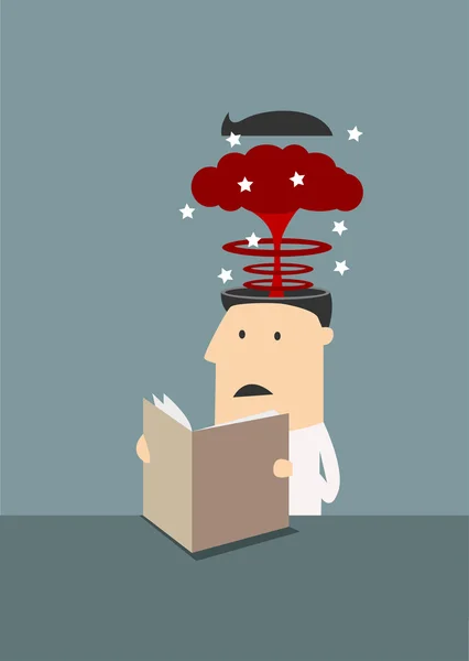 Businessman with brain explosion in head – Stock-vektor