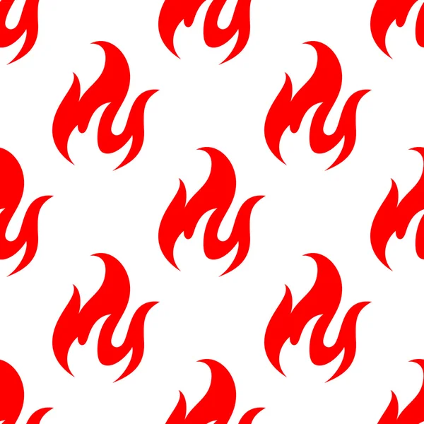 Red fire flames seamless pattern — Stock Vector