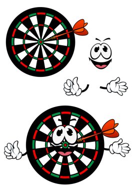 Mutlu karikatür Renkli Dart hedef karakter