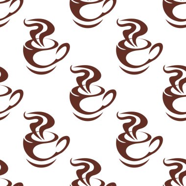 Dumanı tüten kahve ile seamless modeli