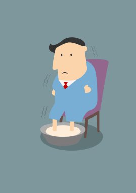 hastalık işadamı ayakları sıcak suda Isınma