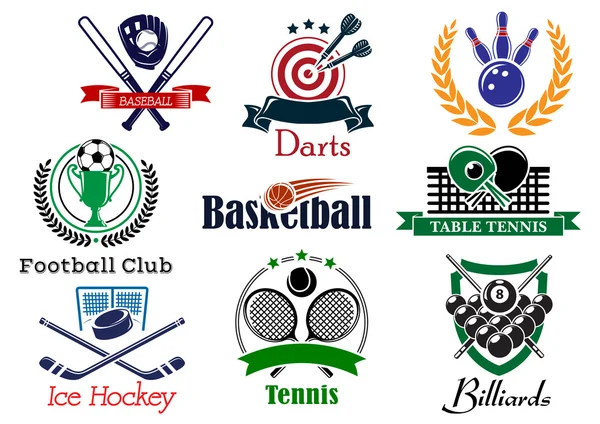 Competition sports emblems and symbols — Stock Vector