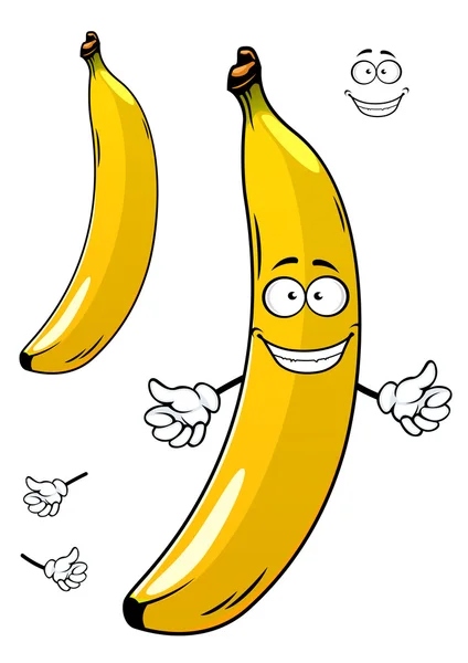 Карикатурные спелые желтые банановые фрукты — стоковый вектор