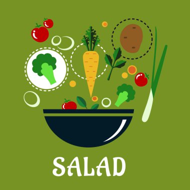 Pişirme sebze ve condiments salata tasarım