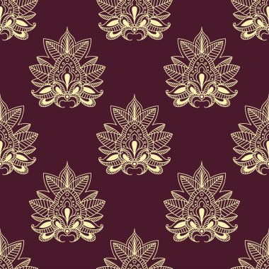 Sarı desenli çiçek seamless modeli