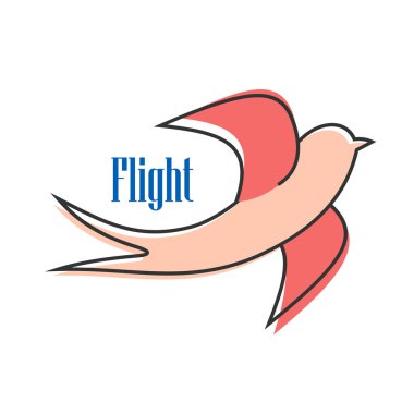 Nimble pink swallow in flight clipart