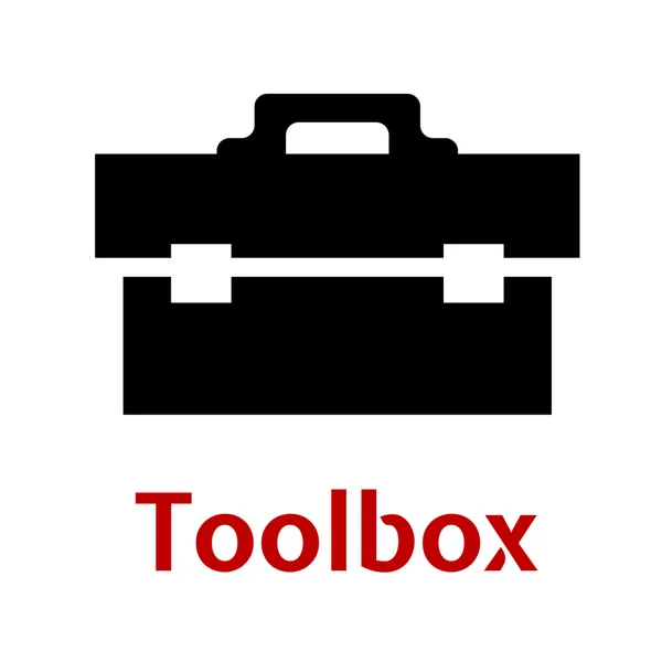 Toolbox ícone preto isolado no fundo branco — Vetor de Stock