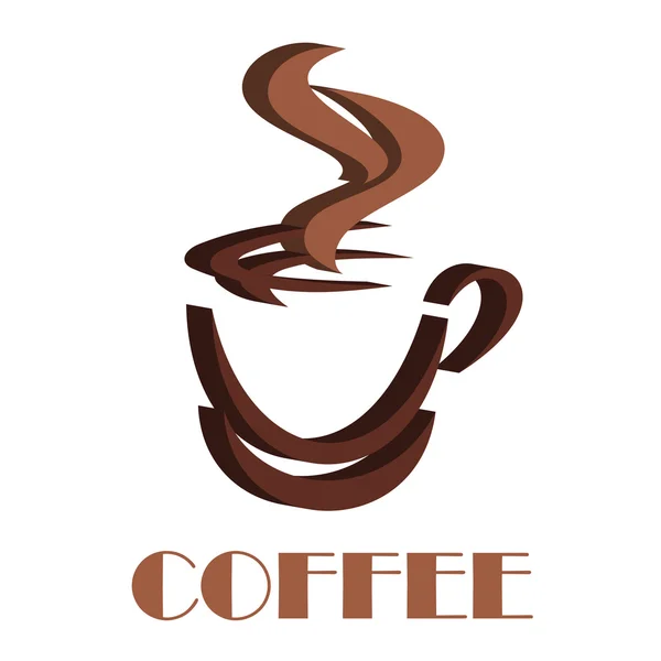 Símbolo de taza de café al vapor 3D — Archivo Imágenes Vectoriales