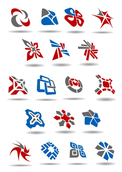 Iconos y emblemas abstractos geométricos para negocios — Vector de stock