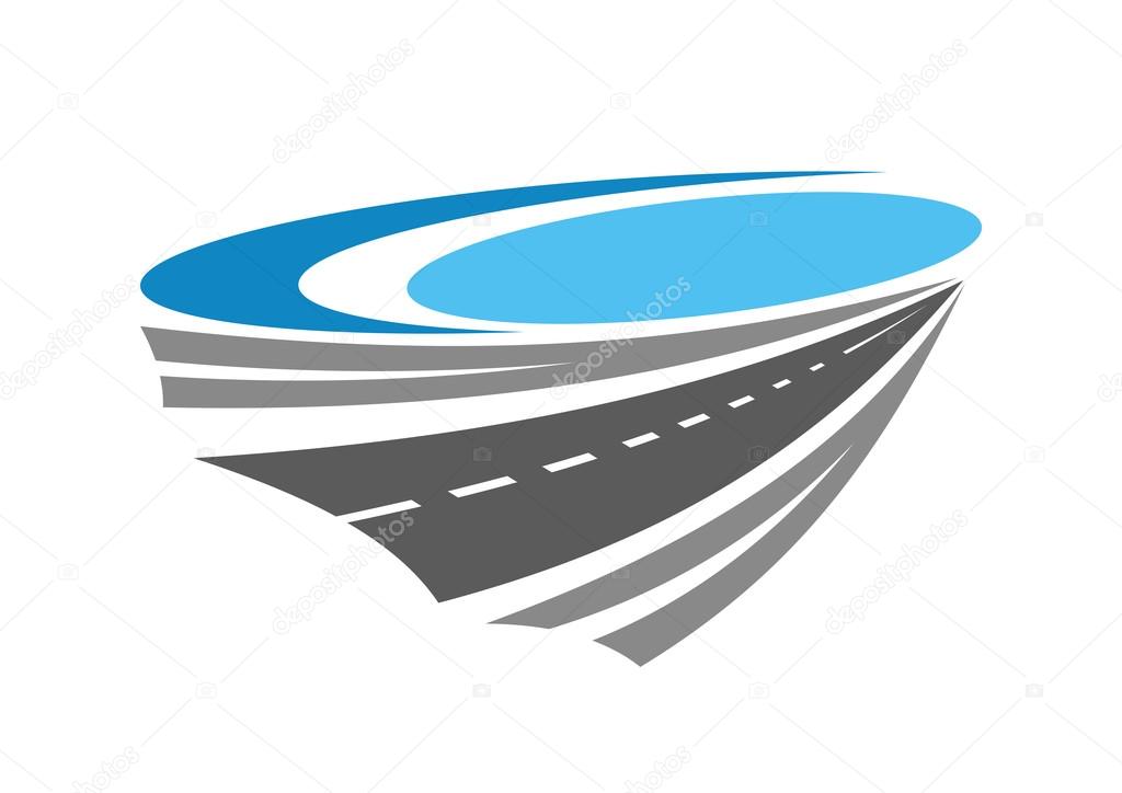 Road or highway color icon