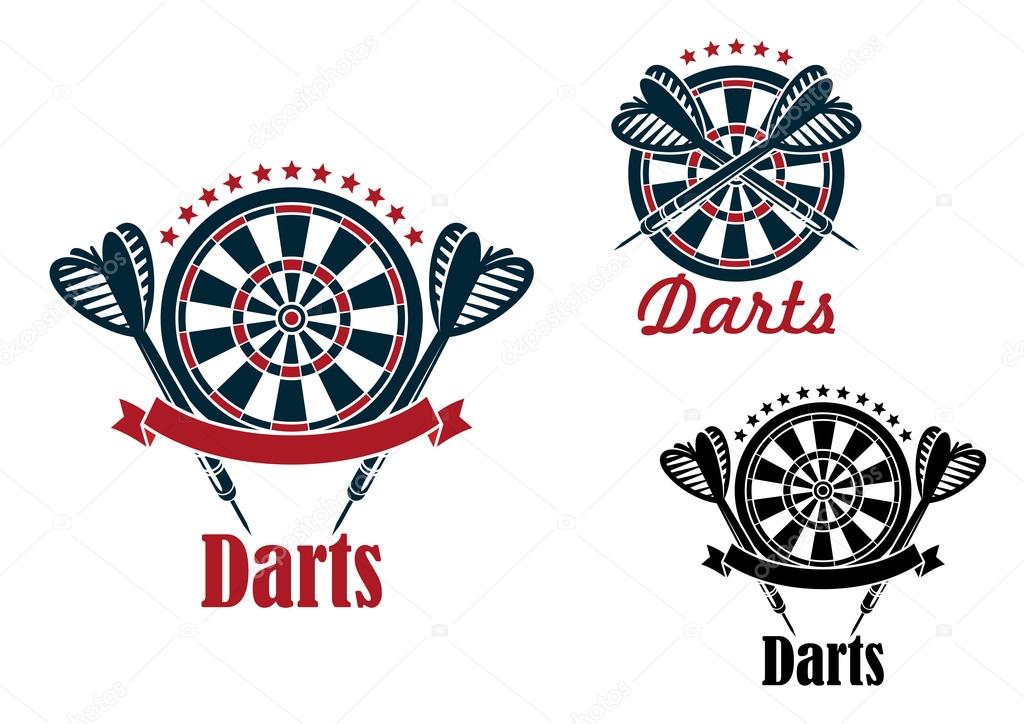 Beeldhouwwerk bundel statistieken Darts sport game emblems and symbols Stock Vector by ©Seamartini #70746577