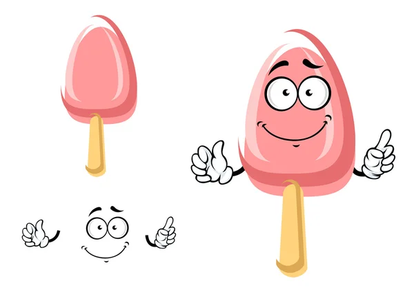 Personaje de helado de dibujos animados o lolly hielo — Vector de stock