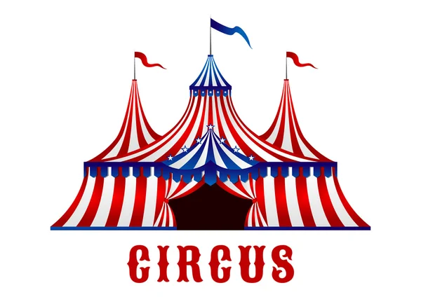 Vintage circustent met vlaggen en sterren — Stockvector