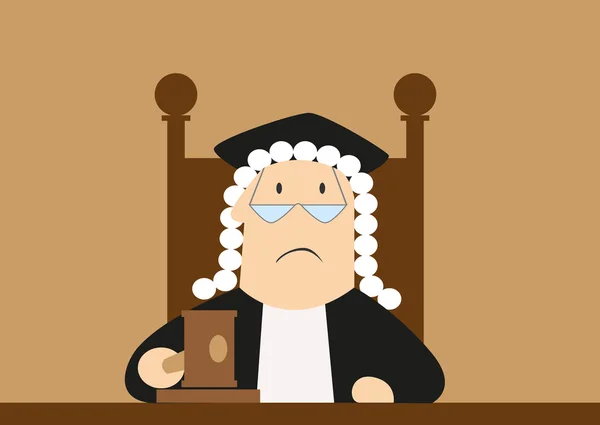 Il giudice emette un verdetto in aula — Vettoriale Stock