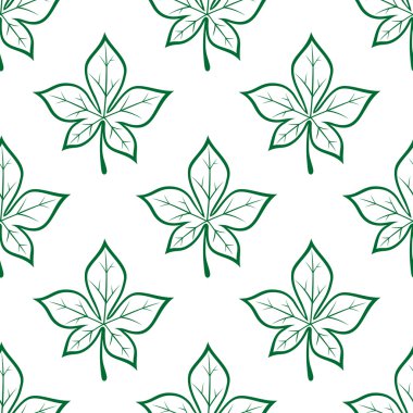 Yeşil yaprakları kare seamless modeli