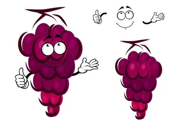 Sekumpulan anggur ungu matang segar - Stok Vektor