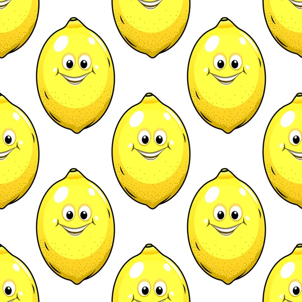 Yellow lemon fruit seamless pattern — Stock Vector