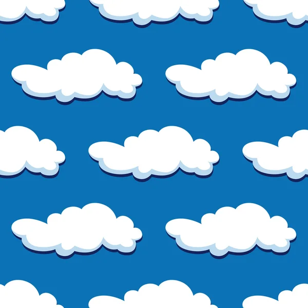 Azul céu nublado padrão sem costura — Vetor de Stock
