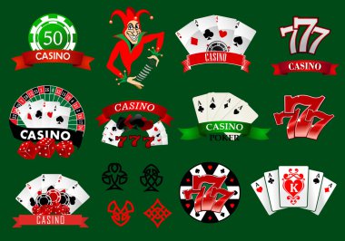 Renkli casino kutsal kişilerin resmi ve Amblemler