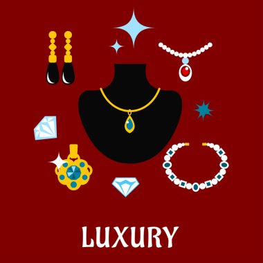 Luxury concept displaying expensive jewelry clipart