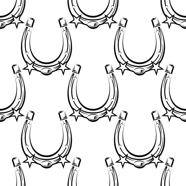 Lucky silhouette horseshoes seamless pattern — Stock Vector