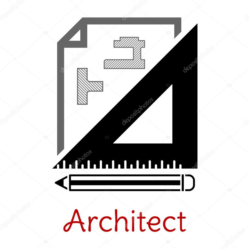 Black and white architect icon