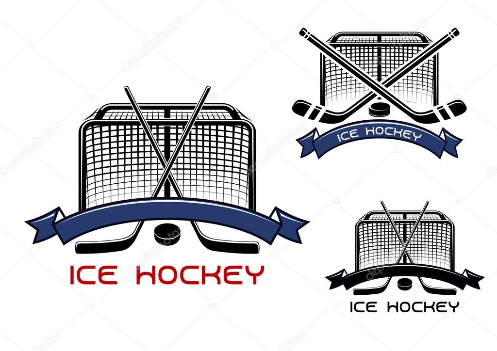 Ice hockey game sports symbols