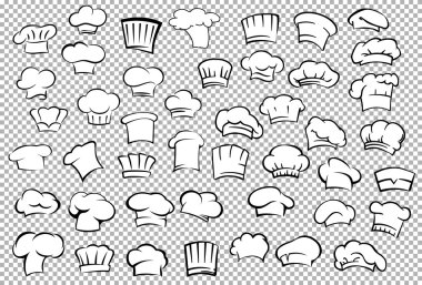 Chef toques and baker hats set clipart