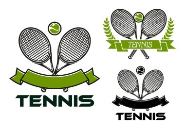 Tenis raketleri ve topları ile oyun Amblemler