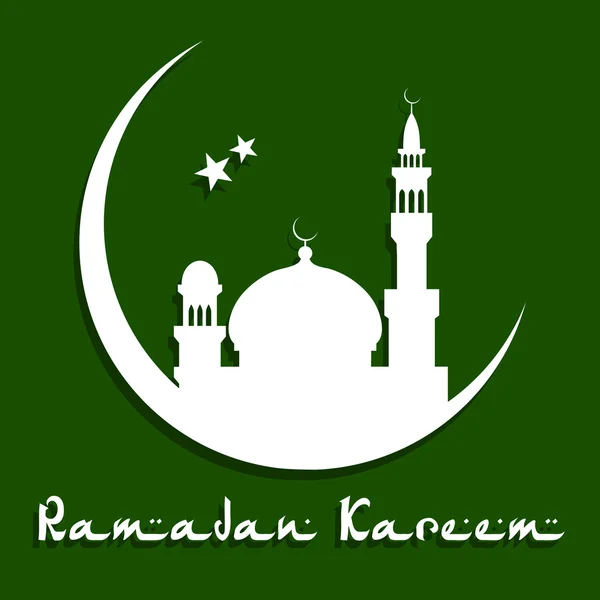 Ramadan Kareem greeting card with mosque — Stock Vector