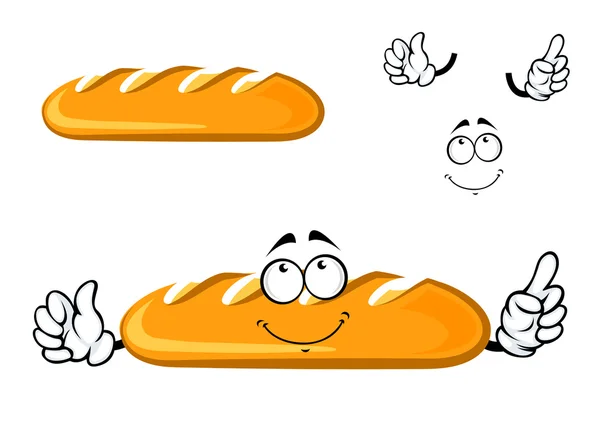 Cartoon dreamy long loaf bread character — Stock Vector