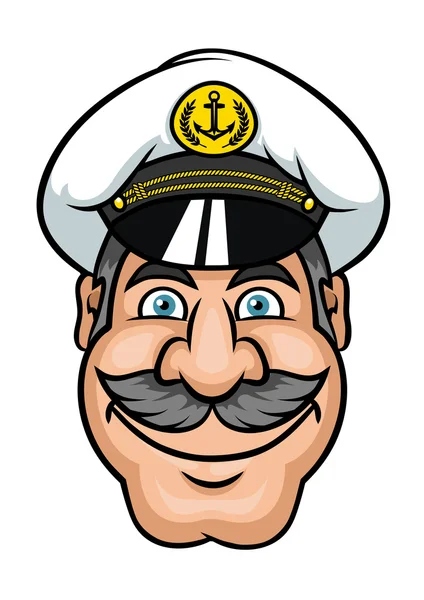 Moustached marinero o capitán de barco — Vector de stock