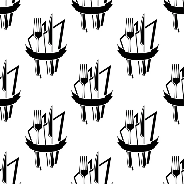 Seamless mönster av gafflar och knivar — Stock vektor