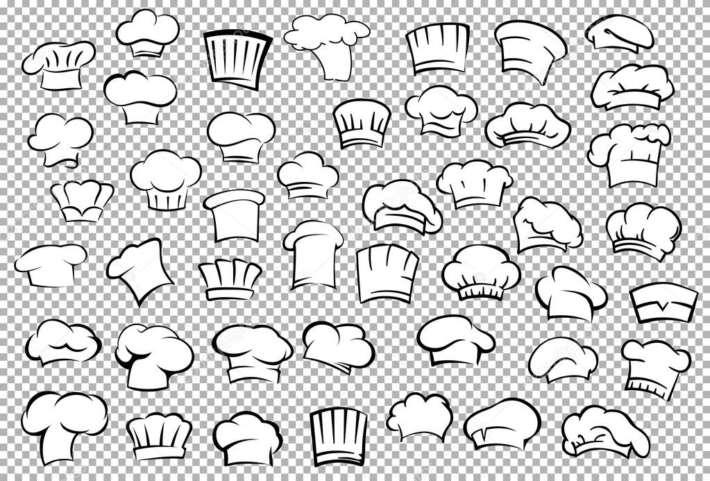 Chef toques and baker hats set
