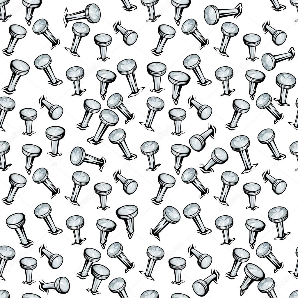 Broken nails with flattened heads seamless pattern 
