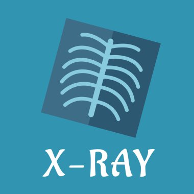 Mavi tıbbi düz x-ray simgesi